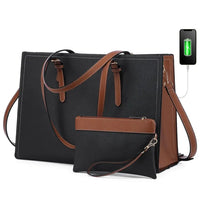 HKM-584723 Elegant Women’s Handbag Set with Anti-Theft Shoulder Bag, Wallet, and Laptop Tote with USB Port