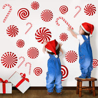HKM-584787 Christmas Snowflake Candy Wall Sticker Decoration for Living Room and More