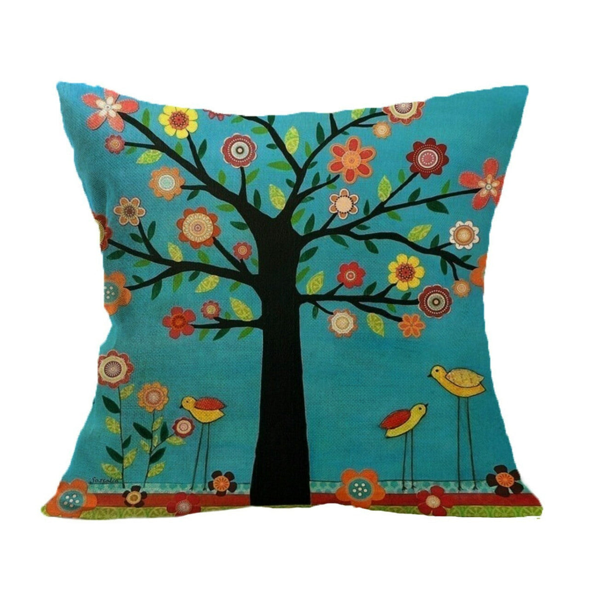 HKM-584851 Mediterranean Style Cartoon Pillow Cover in Various Colors, 45cm x 45cm