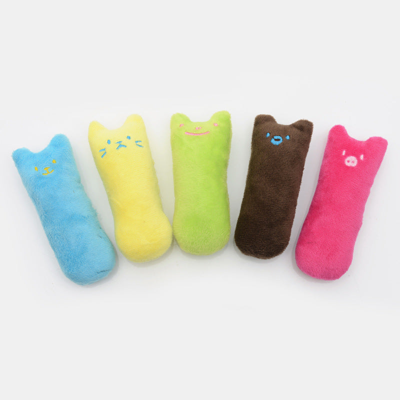 HKM-5848893 Interactive Plush Catnip Toys for Teeth Grinding and Claw Care - Fun Colors and Easy to Clean