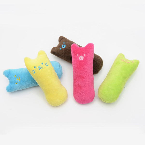 HKM-5848893 Interactive Plush Catnip Toys for Teeth Grinding and Claw Care - Fun Colors and Easy to Clean