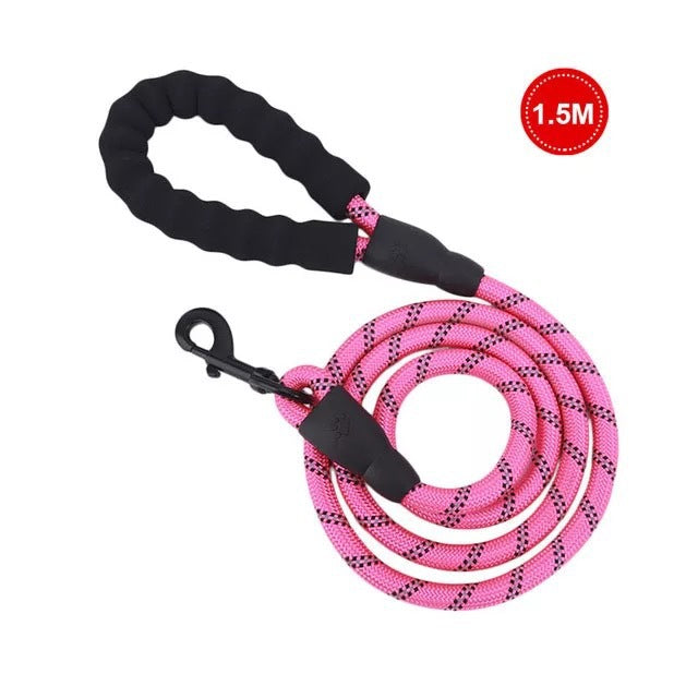 HKM-5849021 Comfortable Nylon Dog Leash 1.5m Reflective Heavy Duty for Small to Medium Pets