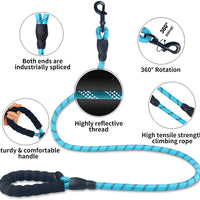 HKM-5849021 Comfortable Nylon Dog Leash 1.5m Reflective Heavy Duty for Small to Medium Pets