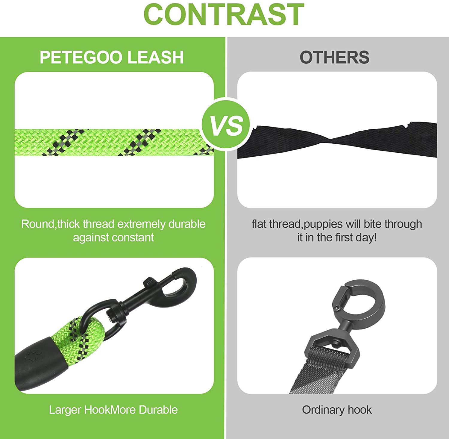 HKM-5849021 Comfortable Nylon Dog Leash 1.5m Reflective Heavy Duty for Small to Medium Pets