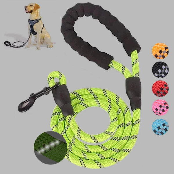 HKM-5849021 Comfortable Nylon Dog Leash 1.5m Reflective Heavy Duty for Small to Medium Pets