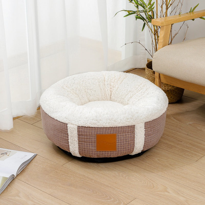 HKM-5849277 Super Soft Warm Pet Bed with Lamb Wool for All Ages - Comfortable, Lightweight, and Supportive