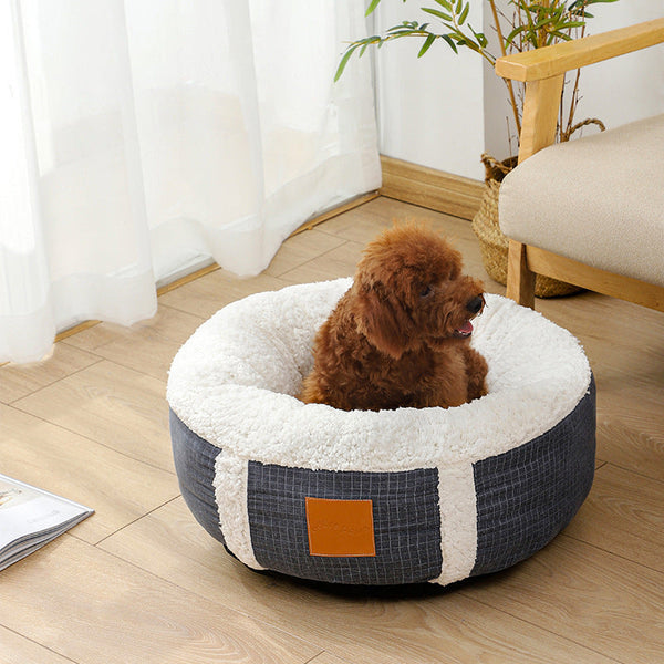 HKM-5849277 Super Soft Warm Pet Bed with Lamb Wool for All Ages - Comfortable, Lightweight, and Supportive