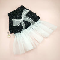 HKM-5849789 Classic Black and White Gauze Skirt for Small Dogs, XS-XL Size Options
