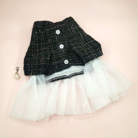 HKM-5849789 Classic Black and White Gauze Skirt for Small Dogs, XS-XL Size Options