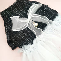 HKM-5849789 Classic Black and White Gauze Skirt for Small Dogs, XS-XL Size Options