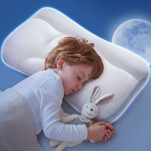 HKM-584979 Children's Spine Support Pillow with Four Seasons Pure Cotton and Doudou Pillowcase Options for Ages 1-18