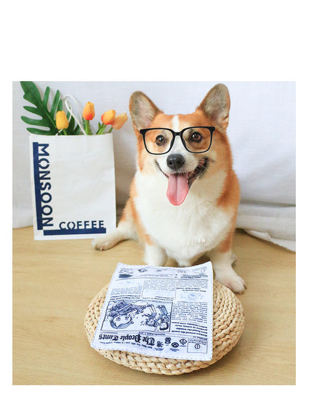 HKM-5850045 Pet Dog Sound Paper Toy - Cloth and Sound Paper Newspaper for Playtime, 25x18cm