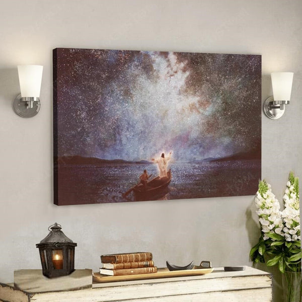 HKM-585171 Framed Canvas Art - Jesus Oil Painting with Elegant Wooden Frame