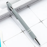 HKM-585299 Multifunctional Metal Ball Stylus Soft Touch Screen Pen 2 in 1 with Custom Logo Options