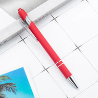 HKM-585299 Multifunctional Metal Ball Stylus Soft Touch Screen Pen 2 in 1 with Custom Logo Options