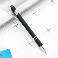 HKM-585299 Multifunctional Metal Ball Stylus Soft Touch Screen Pen 2 in 1 with Custom Logo Options