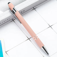 HKM-585299 Multifunctional Metal Ball Stylus Soft Touch Screen Pen 2 in 1 with Custom Logo Options