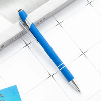 HKM-585299 Multifunctional Metal Ball Stylus Soft Touch Screen Pen 2 in 1 with Custom Logo Options
