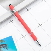 HKM-585299 Multifunctional Metal Ball Stylus Soft Touch Screen Pen 2 in 1 with Custom Logo Options