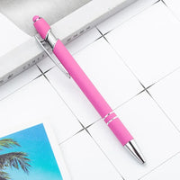 HKM-585299 Multifunctional Metal Ball Stylus Soft Touch Screen Pen 2 in 1 with Custom Logo Options