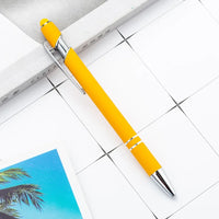 HKM-585299 Multifunctional Metal Ball Stylus Soft Touch Screen Pen 2 in 1 with Custom Logo Options