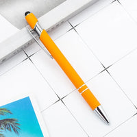 HKM-585299 Multifunctional Metal Ball Stylus Soft Touch Screen Pen 2 in 1 with Custom Logo Options