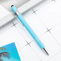 HKM-585299 Multifunctional Metal Ball Stylus Soft Touch Screen Pen 2 in 1 with Custom Logo Options