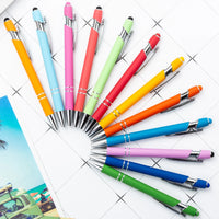 HKM-585299 Multifunctional Metal Ball Stylus Soft Touch Screen Pen 2 in 1 with Custom Logo Options