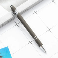 HKM-585299 Multifunctional Metal Ball Stylus Soft Touch Screen Pen 2 in 1 with Custom Logo Options