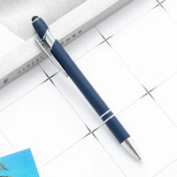 HKM-585299 Multifunctional Metal Ball Stylus Soft Touch Screen Pen 2 in 1 with Custom Logo Options