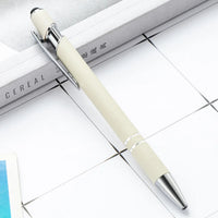 HKM-585299 Multifunctional Metal Ball Stylus Soft Touch Screen Pen 2 in 1 with Custom Logo Options