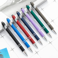 HKM-585299 Multifunctional Metal Ball Stylus Soft Touch Screen Pen 2 in 1 with Custom Logo Options
