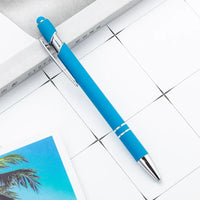 HKM-585299 Multifunctional Metal Ball Stylus Soft Touch Screen Pen 2 in 1 with Custom Logo Options