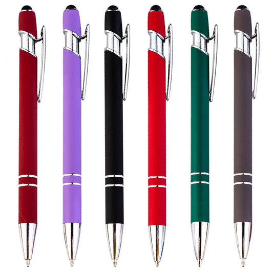 HKM-585299 Multifunctional Metal Ball Stylus Soft Touch Screen Pen 2 in 1 with Custom Logo Options