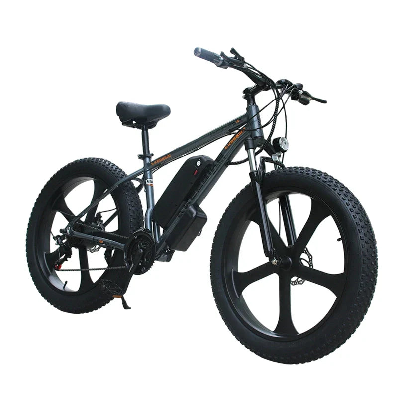 HKM-585491 48V 750W Integrated Wheel Fat Tire E-Bike with 21-Speed, Aluminum Frame, and Snow Tires