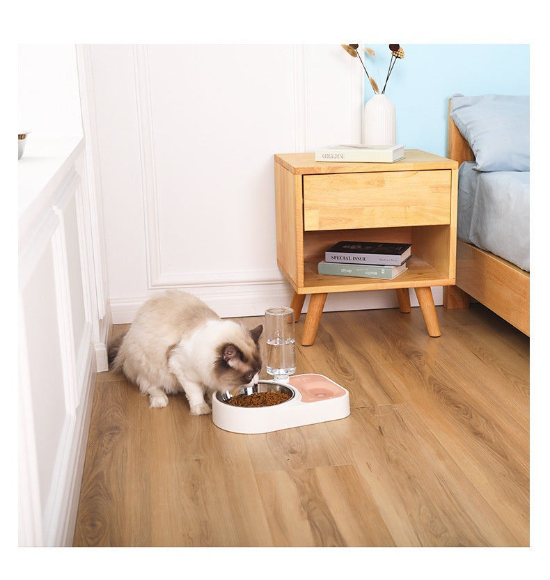 HKM-5855165 Automatic Stainless Steel Pet Water Feeding Bowl ¨C Integrated Tableware for Dogs and Cats in Brown, Blue, Pink