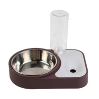 HKM-5855165 Automatic Stainless Steel Pet Water Feeding Bowl ¨C Integrated Tableware for Dogs and Cats in Brown, Blue, Pink