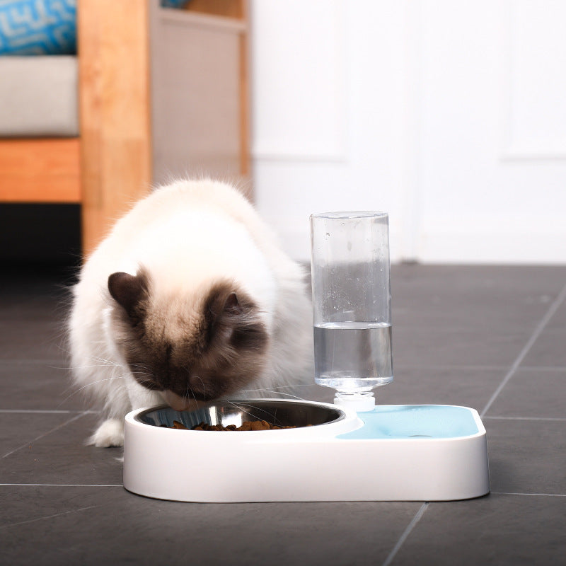HKM-5855165 Automatic Stainless Steel Pet Water Feeding Bowl ¨C Integrated Tableware for Dogs and Cats in Brown, Blue, Pink