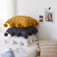 HKM-585555 Solid Color Cotton Jacquard Sofa Cushion - 45x45cm in White, Apricot Yellow, Off White, or Carbon Grey