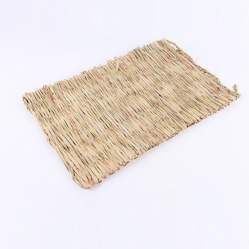 HKM-5856829 Cozy Straw Yellow Mat for Small Animals - 39 x 27 Inches