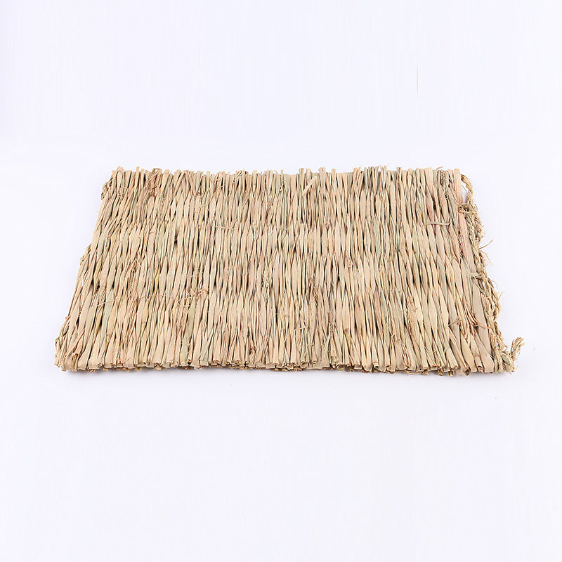HKM-5856829 Cozy Straw Yellow Mat for Small Animals - 39 x 27 Inches