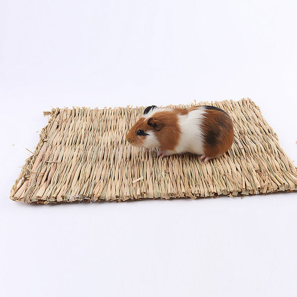 HKM-5856829 Cozy Straw Yellow Mat for Small Animals - 39 x 27 Inches