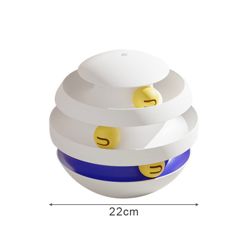 HKM-5858237 Interactive 3-Layer Cat Toy Turntable with Balls - Durable Pet Training Tumbler