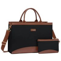 HKM-585875 15.6 Inch Canvas Laptop Tote Bag with Clutch Purse for Teachers and Professionals