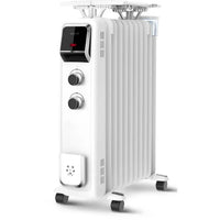 HKM-585939 Portable Oil-Filled Radiator with Adjustable Thermostat and Remote Control for Efficient Heating in Bedrooms and Living Rooms