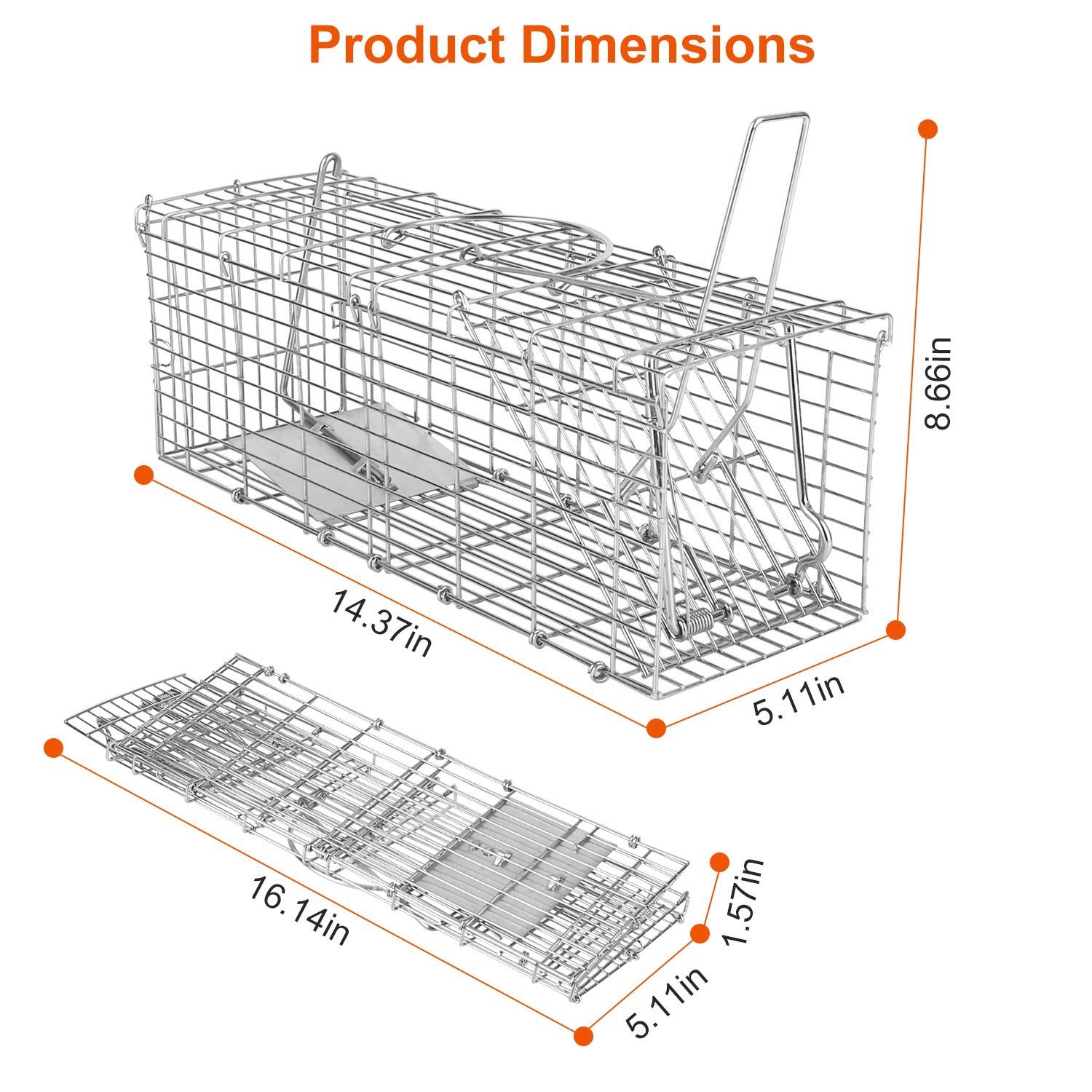 HKM-5860413 Humane and Reusable Mouse Trap - Safe for Families, Easy to Install, for Indoor/Outdoor Use