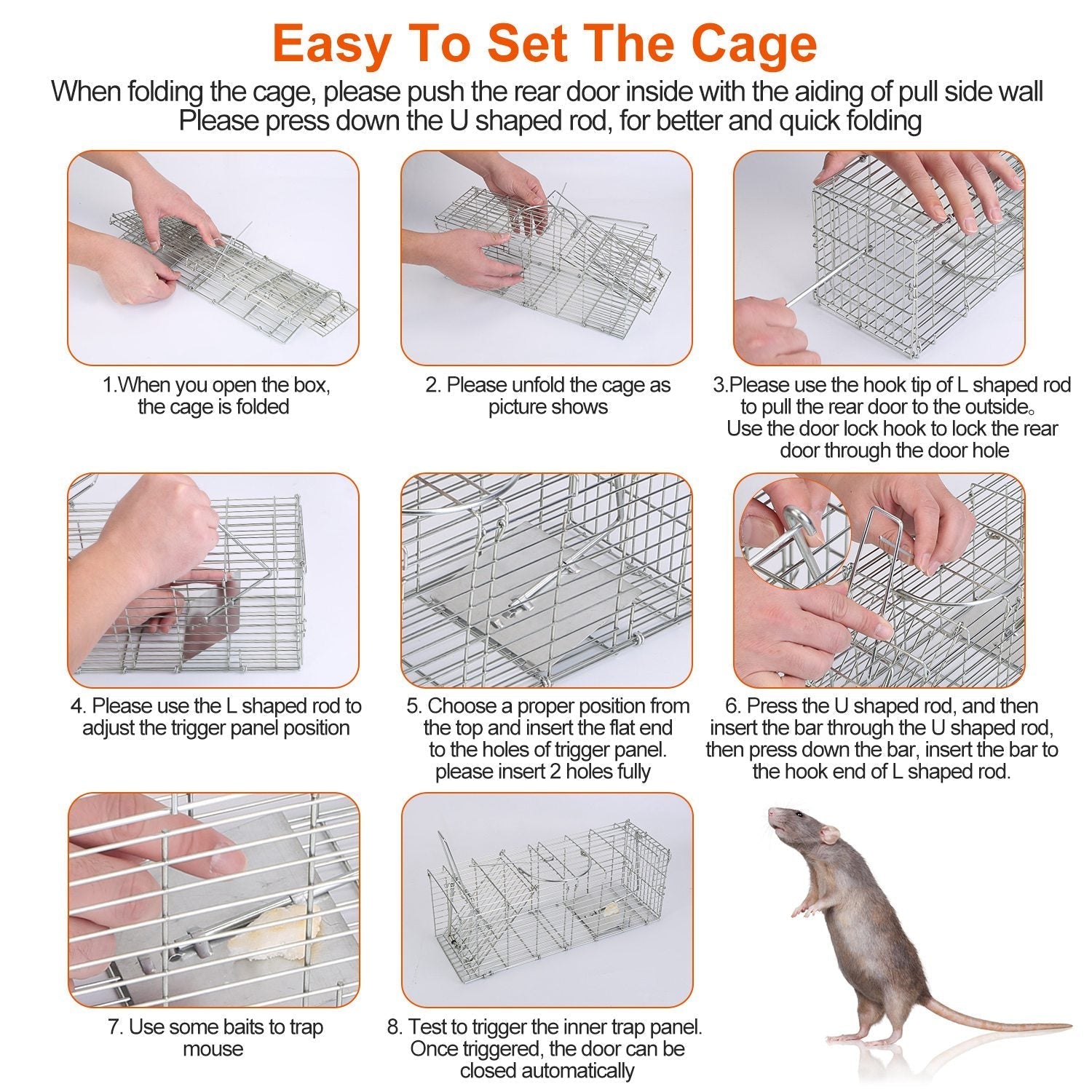 HKM-5860413 Humane and Reusable Mouse Trap - Safe for Families, Easy to Install, for Indoor/Outdoor Use