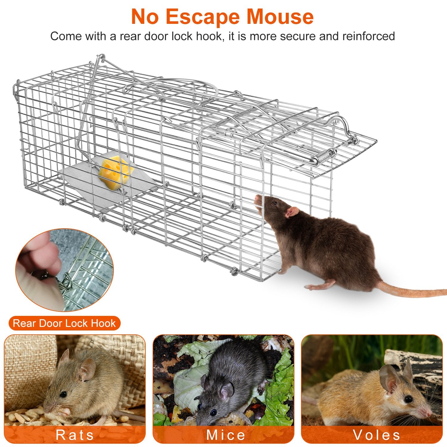 HKM-5860413 Humane and Reusable Mouse Trap - Safe for Families, Easy to Install, for Indoor/Outdoor Use