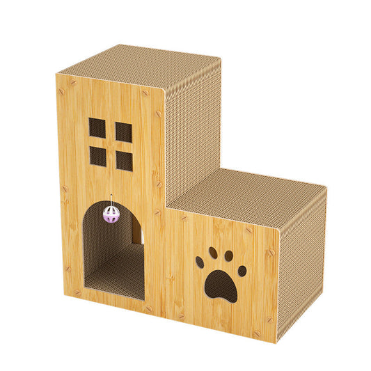 HKM-5860925 Multifunctional Cat Scratch Board and Nest with Toy Ball, Corrugated Paper Design
