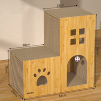 HKM-5860925 Multifunctional Cat Scratch Board and Nest with Toy Ball, Corrugated Paper Design